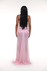 robe longue en résille transparente